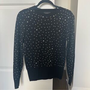 The Kooples Wool Blend Studded Rib-Knit Sweater- Size 1 / S; Like New